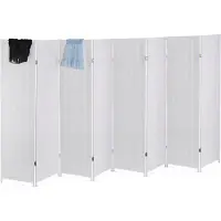 Relaxdays kamerscherm 8 panelen - 170x320 cm - opvouwbaar - scheidingswand - wit