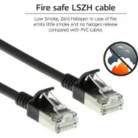 ACT DC7901 LSZH U/FTP CAT6A Datacenter Slimline Patchkabel Snagless | RJ45 Connectoren | Zwart | 1 meter