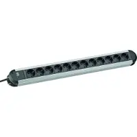 Bachmann PRIMO stekkerdoos 12x geaard contact, aluminium, 1,75 m