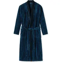 Schiesser Badjas lang 'Timeless Comfort' azuur / donkerblauw