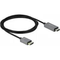 DeLOCK 85929 DisplayPort-kabel DisplayPort / HDMI Aansluitkabel DisplayPort-stekker, HDMI-A-stekker 2 m Zwart, Grijs Vergulde steekcontacten, 4K UHD