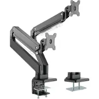 Roline LCD dubbele arm, tafelmontage, gasveer, elk 5 draaipunten, max. 15 kg