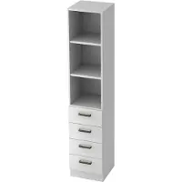 Hjh OFFICE PRO SIGNA G 7600 SG - Wit Hoogte van de map | 5 OH Kast met 4 lades Greeplijst kunststof
