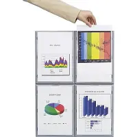 PaperFlow Wandhouder infodisplay, aluminiumkleurig, 4 st.