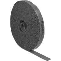 DeLOCK klittenband op rol, lengte 10 meter, breedte 15 mm, grijs