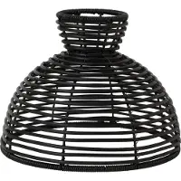 Star Trading Runde Lampenkap Zwart 200 Mm - Lampenkappen Synthetisch Rotan Black - 092-18