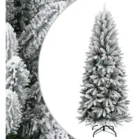 vidaXL Kunstkerstboom met sneeuw 210 cm PVC en PE