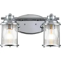 Kichler Wandlamp Ashland Bay, dimbaar, chroom / zilver, Badkamer, metaal, Industrieel design, Wandlamp
