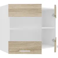 VCM Esilo keuken bovenkastje 80 cm 2 glazen deurenwit, eik decor.