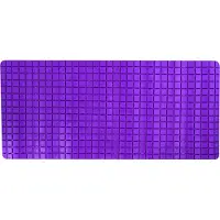 MSV Douche/bad anti-slip mat badkamer - rubber - paars - 76 x 36 cm - Badmatjes