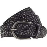 B.belt Studded belt Leer 80 cm zwart