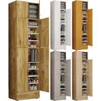 VCM LonaXXL schoenenkast 6 deuren 1 lade beuken decor.