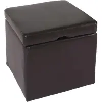 MCW Kruk Zitkubus Opbergdoos Onex, met deksel, leer + kunstleer, 45x44x44cm MVG ~ bruin