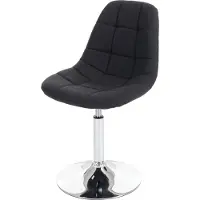 MCW Eetkamerstoel -A60, draaistoel, retro jaren 50 design ~ stof/textiel donkergrijs, voet chroom