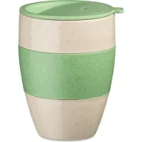 Koziol Herbruikbare Koffiebeker, 0.4 L, Natuur Blad Groen, Organic Bio-Circular - | Aroma To Go 2.0
