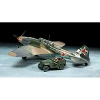 Tamiya Modelbouwpakket Militaire voertuigen - 25212 Ilyushin IL-2 Shturmovik - GAZ-67B Set Plastic - 1:48 - Modelbouw