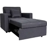 Mendler Slaapstoel -L90, klapstoel slaapbank logeerbed relaxstoel, ligoppervlak 197x103cm stof/textiel ~ donkergrijs