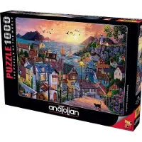 AnaTolian Puzzel - Kuststad bij Zonsondergang, 1000 Stukjes Legpuzzel, #1098