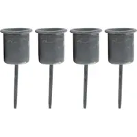 Novaliv 4x grijze kaarsenhouders I kaarsenstoker 7,1 x Ø 2,8 cm kaarsenplug voor kaarsen I kaarsenpin Adventskrans decoratie kandelaar I Kerstdecoratie