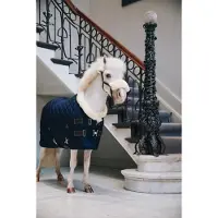 Kentucky Horsewear Horsewear - Showdeken - 600D - 70 cm / 3'6 - Vegan konijnenvacht - Marineblauw