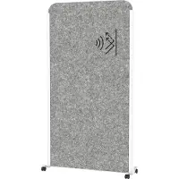 MAUL Verrijdbaar wandsysteem MAULcocoon Akustik, B 1000 x H 1800 mm, donkergrijs oppervlak, wit