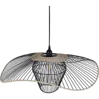 Beliani LUNGA - Hanglamp - Zwart - Rotan