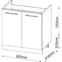 Vicco Wastafelkast Fame-Line Bordeauxrode hoogglans 80 cm zonder werkblad, Model 35556