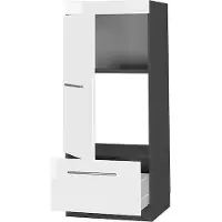 Vicco Hoge kast Fame-Line Wit Hoogglans/Antraciet 60 cm, Model 38583