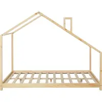 En.casa Kinderbed Siuntio huisbed met bedbodem 140x200 cm naturel []