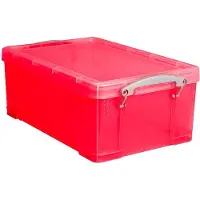 Really Useful Box Box, kunststof, transparant rood, 9 l