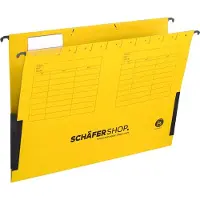 Schäfer Shop hangmappen, voor formaten tot A4, met soufflets aan de zijkant, geel