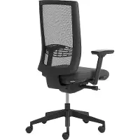 Leyform Bureaustoel WIKI, met armleuningen, netrug, kunststof frame, zwart