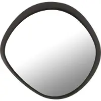 J-Line Wall mirror round metal/glass black small