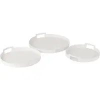 J-Line Set of 3 trays round metal white