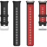 Strap-it Siliconen Smartwatch bandje - Geschikt voor Polar Vantage V2 sport bandje - zwart/rood - Horlogeband / Polsband / Armband