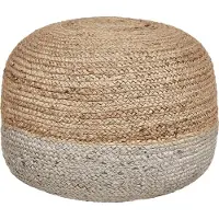 Beliani DUKI - Poef - Natuurlijk/Taupe - 50 cm - Jute