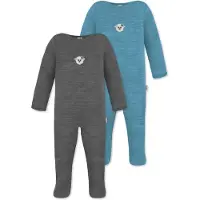 Normani Rompertje/body 'Levin' blauw / grijs / karmijnrood