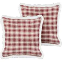 Beliani BROOKIES - Sierkussen set van 2 - Donkerrood - 45 x 45 cm - Polyester