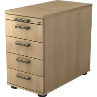 Hjh OFFICE PRO SIGNA SC50 SG - Rolcontainer Hout Eiken met 4 lades Greeplijst kunststof