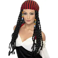 Metamorph Captain Jacky piratenpruik met hoofddoek - Carnavalspruik