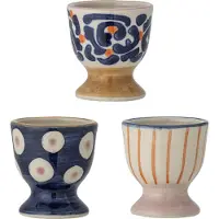 Bloomingville Eviaya eierdop 3-delig Blauw-multi