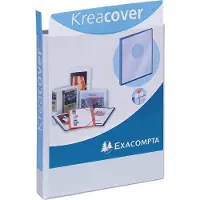 Exacompta 10x Kreacover Ringband in PP personaliseerbaar - 2 vakken - 4 D ringen 30mm - A4 maxi - Wit - 51942E