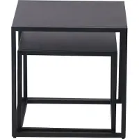 En.casa Bijzettafel Vejen set van 2 zwart mat
