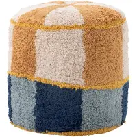 Bloomingville Poef - 40x35 cm - Kio - Blauw - - OneSize - Poefs