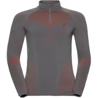 Odlo Skipully Men Turtleneck 1/2 Zip Evolution Steel Grey Orangeade-L