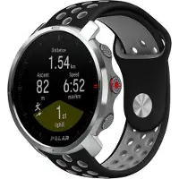 Strap-it Siliconen sport bandje - geschikt voor Polar Grit X / Grit X Pro / Vantage M / M2 / M3 / V3 - zwart/grijs