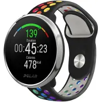 Strap-it Siliconen sport bandje - geschikt voor Polar Ignite / Ignite 2 / Ignite 3 / Unite / Pacer - zwart/kleurrijk