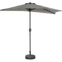 Sweeek Halve balkonparasol Ø250cm - Calvi- recht, centrale aluminium stok met zwengel, kaki stof