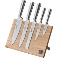 Richardson Sheffield Visage – 5-delig Magnetisch Messenblok – RVS & Bamboe– 13/0 Messenstaal – Sterk, Duurzaam & Betrouwbaar-Cadeauverpakking