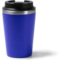 Roly Thermosbeker 350 ML Koffiebeker to go - Travel mug dubbelwandig - Royal Blue - binnenkant RVS - Voor koffie en thee - Lekdichte reisbeker - Buitenkant recyled PP 6 uur Koud / 3 uur warm